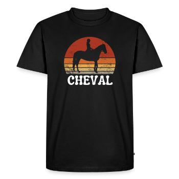 Cavaliere Silhouette Vintage Retro - Men's Premium Organic T-Shirt - black - Front - Nico (187cm)