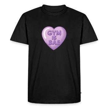 Coeur vintage – Gym Is Bae - T-shirt Premium bio Homme - noir - Devant - Nico (187cm)