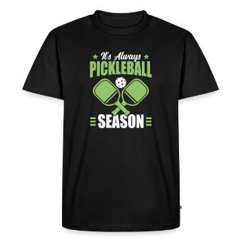 Tournoi de Pickleball Saison Paddleball - T-shirt Premium bio Homme - noir - Devant - Nico (187cm)
