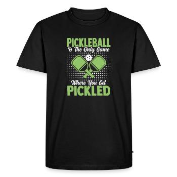 Pickleball Paddleball Sports de plein air Tennis - T-shirt Premium bio Homme - noir - Devant - Nico (187cm)