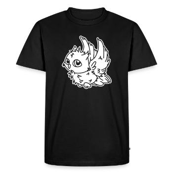Owl in Flight – Mystical Owl Motif Night Bird - Men's Premium Organic T-Shirt - black - Front - Nico (187cm)