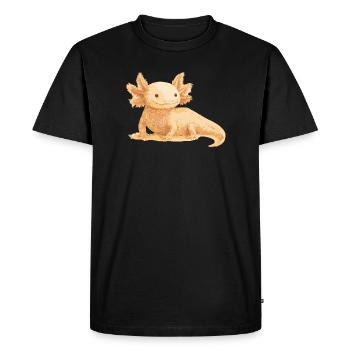 Axolotl réaliste - Illustration détaillée - T-shirt Premium bio Homme - noir - Devant - Nico (187cm)