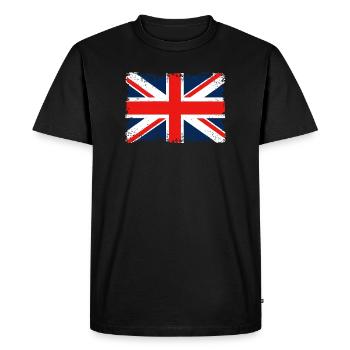 Drapeau de l’Union Jack en détresse - T-shirt Premium bio Homme - noir - Devant - Nico (187cm)