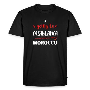 Aller à Casablanca Maroc - T-shirt Premium bio Homme - noir - Devant - Nico (187cm)