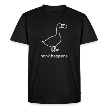 Drôle d’oies Meme Chaos Honk Certifié Silly - T-shirt Premium bio Homme - noir - Devant - Nico (187cm)