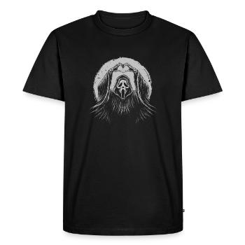 Grim Reaper Heart Sign — Halloween Spooky Reaper  - Men's Premium Organic T-Shirt - black - Front - Nico (187cm)