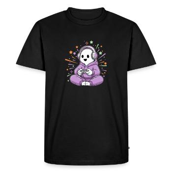 Halloween Gamer Cartoon Scary Gaming - Men's Premium Organic T-Shirt - black - Front - Nico (187cm)
