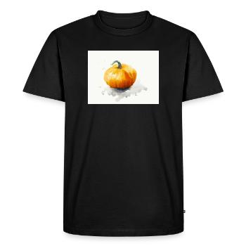 Citrouille lanterne Jack’o - Peinture à l’aquarelle peinte à la main - T-shirt Premium bio Homme - noir - Devant - Nico (187cm)