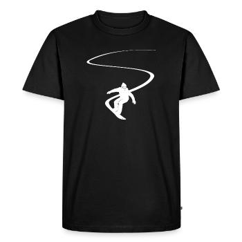 Snowboarder Slalom Deep Snow Downhill Snowboard - Men's Premium Organic T-Shirt - black - Front - Nico (187cm)