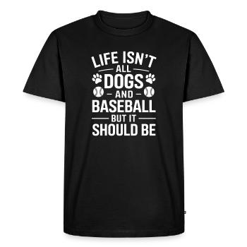 Baseball Dire Chiens Drôle Baseball Cadeau - T-shirt Premium bio Homme - noir - Devant - Nico (187cm)