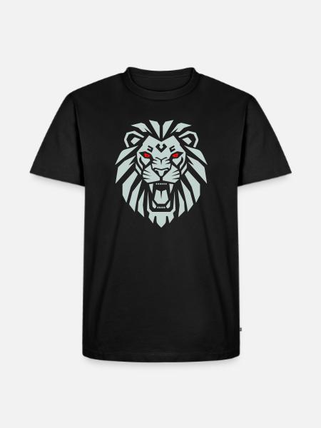 Geometric Lion - Re dei Leoni Minimalista - Men's Premium Organic T-Shirt - black