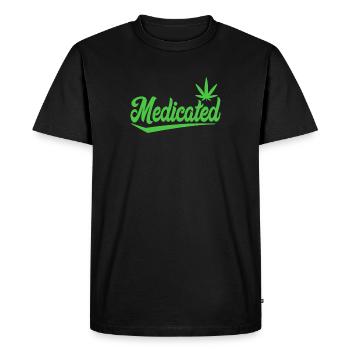 Script médicamenteux avec feuille | 420 Ambiance relaxante - T-shirt Premium bio Homme - noir - Devant - Nico (187cm)