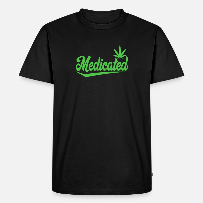 Medizinisches Skript mit Blatt | 420 Chill-Vibes - Männer Premium Bio T-Shirt - Schwarz