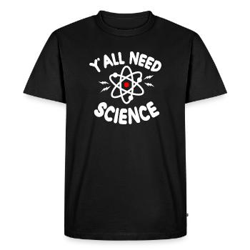 Science pour tous Tee Atom - T-shirt Premium bio Homme - noir - Devant - Nico (187cm)