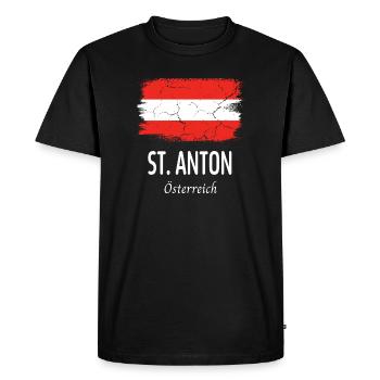 St. Anton - Men's Premium Organic T-Shirt - black - Front - Nico (187cm)