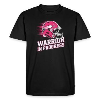 Breast Cancer Awareness Warrior In Progress - Men's Premium Organic T-Shirt - black - Front - Nico (187cm)
