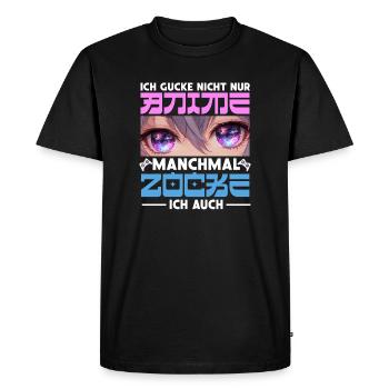 I don't just watch anime, sometimes I also play - Men's Premium Organic T-Shirt - black - Front - Nico (187cm)