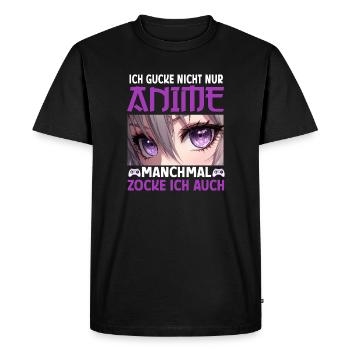 I don't just watch anime, sometimes I also play - Men's Premium Organic T-Shirt - black - Front - Nico (187cm)