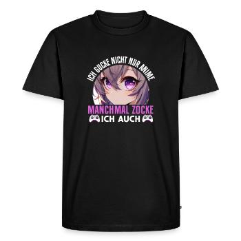 I don't just watch anime, sometimes I also play - Men's Premium Organic T-Shirt - black - Front - Nico (187cm)