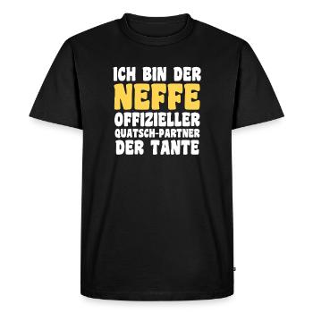 Motif familial neveu - T-shirt Premium bio Homme - noir - Devant - Nico (187cm)