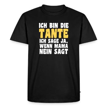 Nièce motif familial - T-shirt Premium bio Homme - noir - Devant - Nico (187cm)