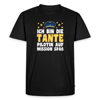 Nièce motif familial - T-shirt Premium bio Homme - noir - Devant - Nico (187cm)