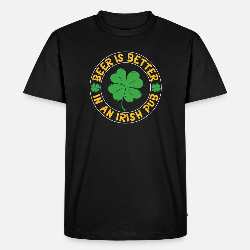 Beer better irish pub - Männer Premium Bio T-Shirt - Schwarz