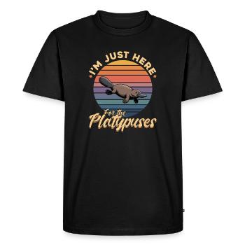 Esthétique amusante Kawaii Platypus - T-shirt Premium bio Homme - noir - Devant - Nico (187cm)