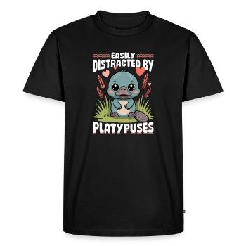 Esthétique amusante Kawaii Platypus - T-shirt Premium bio Homme - noir - Devant - Nico (187cm)