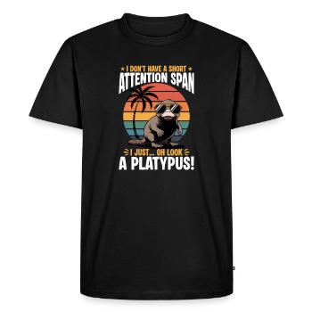 Esthétique amusante Kawaii Platypus - T-shirt Premium bio Homme - noir - Devant - Nico (187cm)