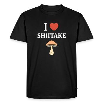 I Love Shiitake Heart Mushroom - Men's Premium Organic T-Shirt - black - Front - Nico (187cm)