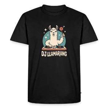 DJ LLAMARANG Lama DJ Club Rave Party Humour - T-shirt Premium bio Homme - noir - Devant - Nico (187cm)