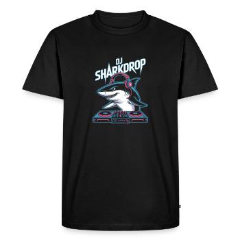 DJ SHARKDROP Shark DJ Booth Rave Vibes - Men's Premium Organic T-Shirt - black - Front - Nico (187cm)