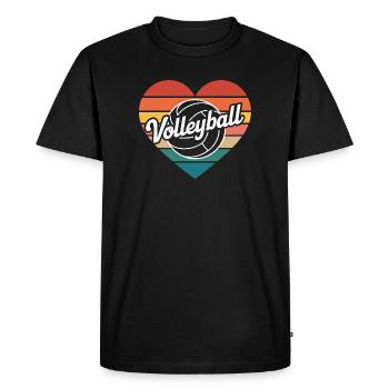 Volley-ball coeur rétro - T-shirt Premium bio Homme - noir - Devant - Nico (187cm)