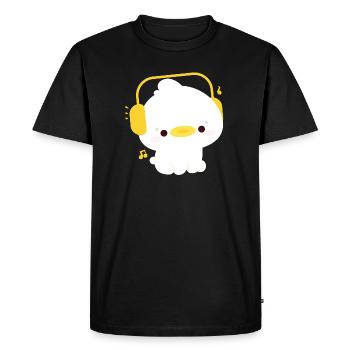 Canard avec écouteurs - T-shirt Premium bio Homme - noir - Devant - Nico (187cm)