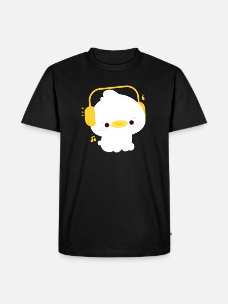 Canard avec écouteurs - T-shirt Premium bio Homme - noir