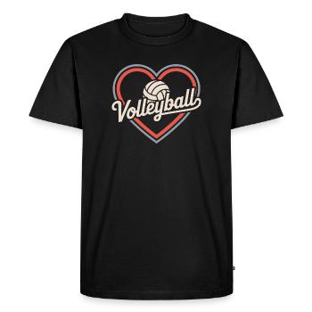 Volleyball Coeur Joueurs de volleyball - T-shirt Premium bio Homme - noir - Devant - Nico (187cm)