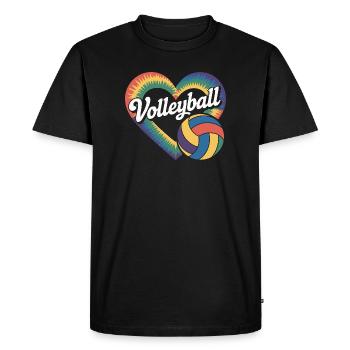 Volleyball Heart Volleyball Players - Men's Premium Organic T-Shirt - black - Front - Nico (187cm)