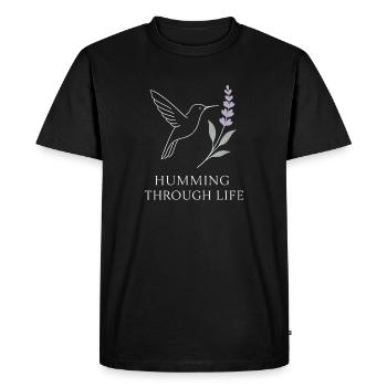 Funny Hummingbird Mem Tiny Bird Big Energy - Men's Premium Organic T-Shirt - black - Front - Nico (187cm)