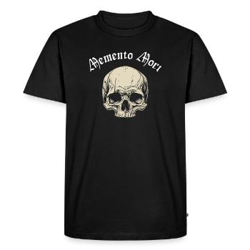 Skull Gothic Font Memento Mori - Men's Premium Organic T-Shirt - black - Front - Nico (187cm)