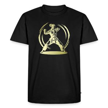 Karaté Silhouette Combattante - T-shirt Premium bio Homme - noir - Devant - Nico (187cm)