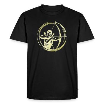 Archery Silhouette - Men's Premium Organic T-Shirt - black - Front - Nico (187cm)