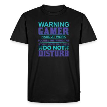 Mode joueur Ne pas déranger - T-shirt Premium bio Homme - noir - Devant - Nico (187cm)