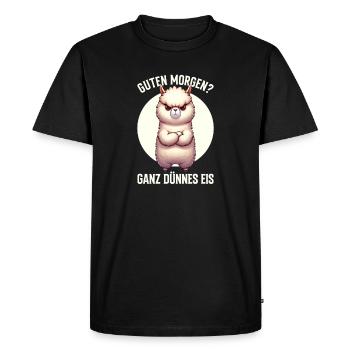 Bonjour très mince glace Alpaga Sleepy Caps - T-shirt Premium bio Homme - noir - Devant - Nico (187cm)