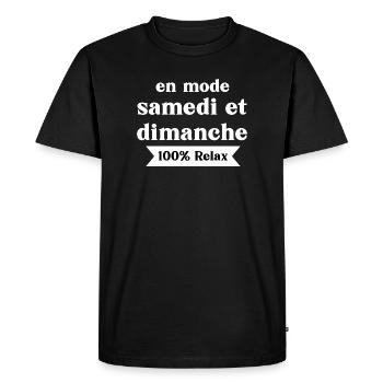 In Saturday Sunday mode - Men's Premium Organic T-Shirt - black - Front - Nico (187cm)