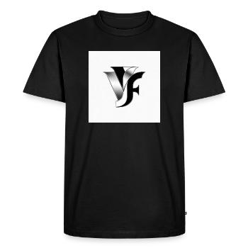 VF Monogram métallisé - T-shirt Premium bio Homme - noir - Devant - Nico (187cm)