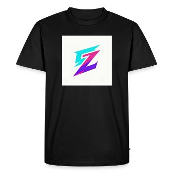 Zigzag Neon Gradient Logo - Men's Premium Organic T-Shirt - black - Front - Nico (187cm)