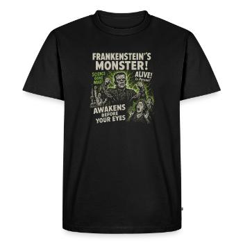 Franken Monster Movie Poster Halloween - Men's Premium Organic T-Shirt - black - Front - Nico (187cm)