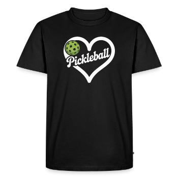 Pickleball Heart - Men's Premium Organic T-Shirt - black - Front - Nico (187cm)