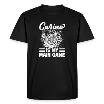 Casino Gambler est mon jeu de hasard - T-shirt Premium bio Homme - noir - Devant - Nico (187cm)